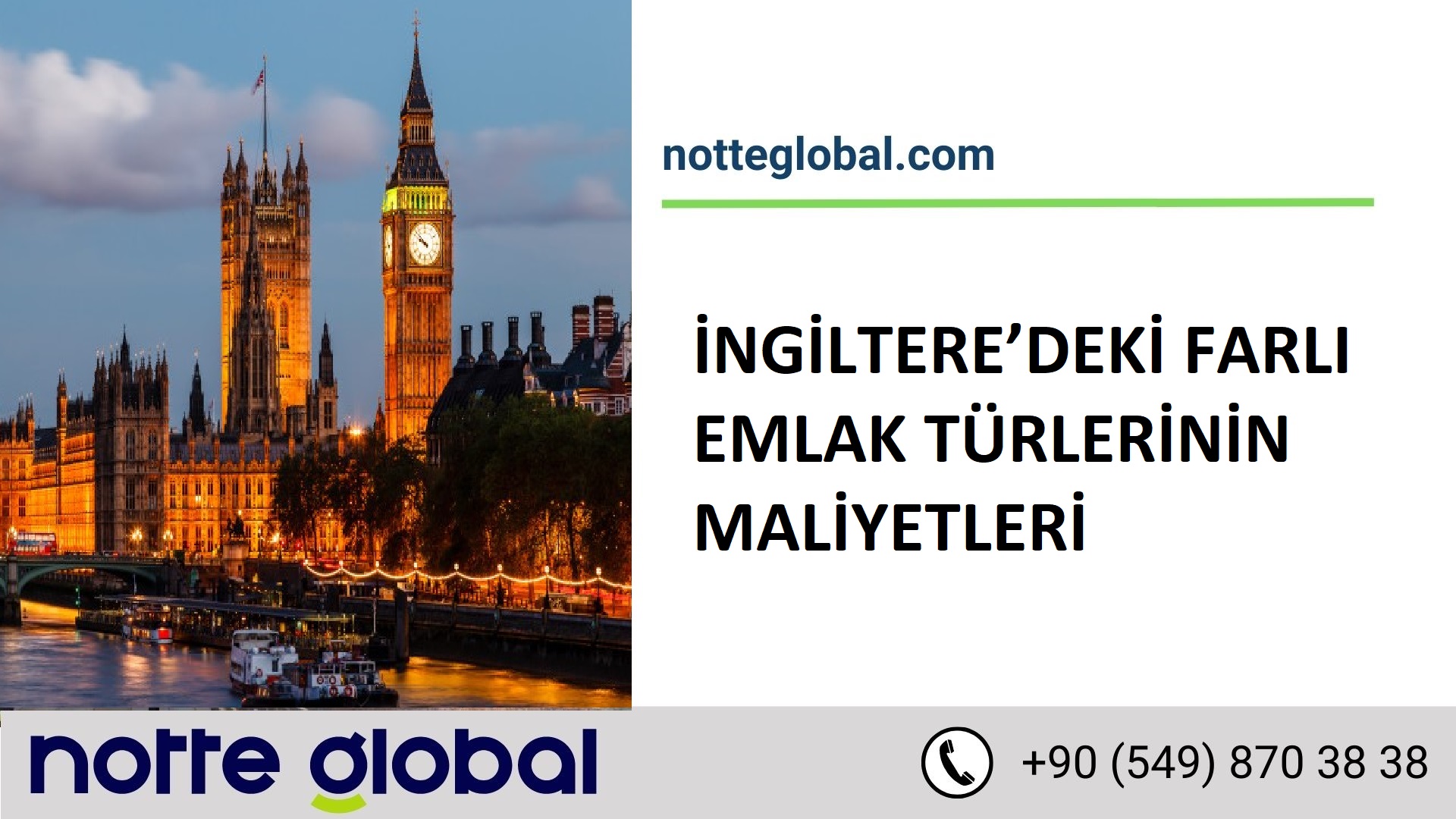 İNGİLTERE’DEKİ FARLI EMLAK TÜRLERİNİN MALİYETLERİ